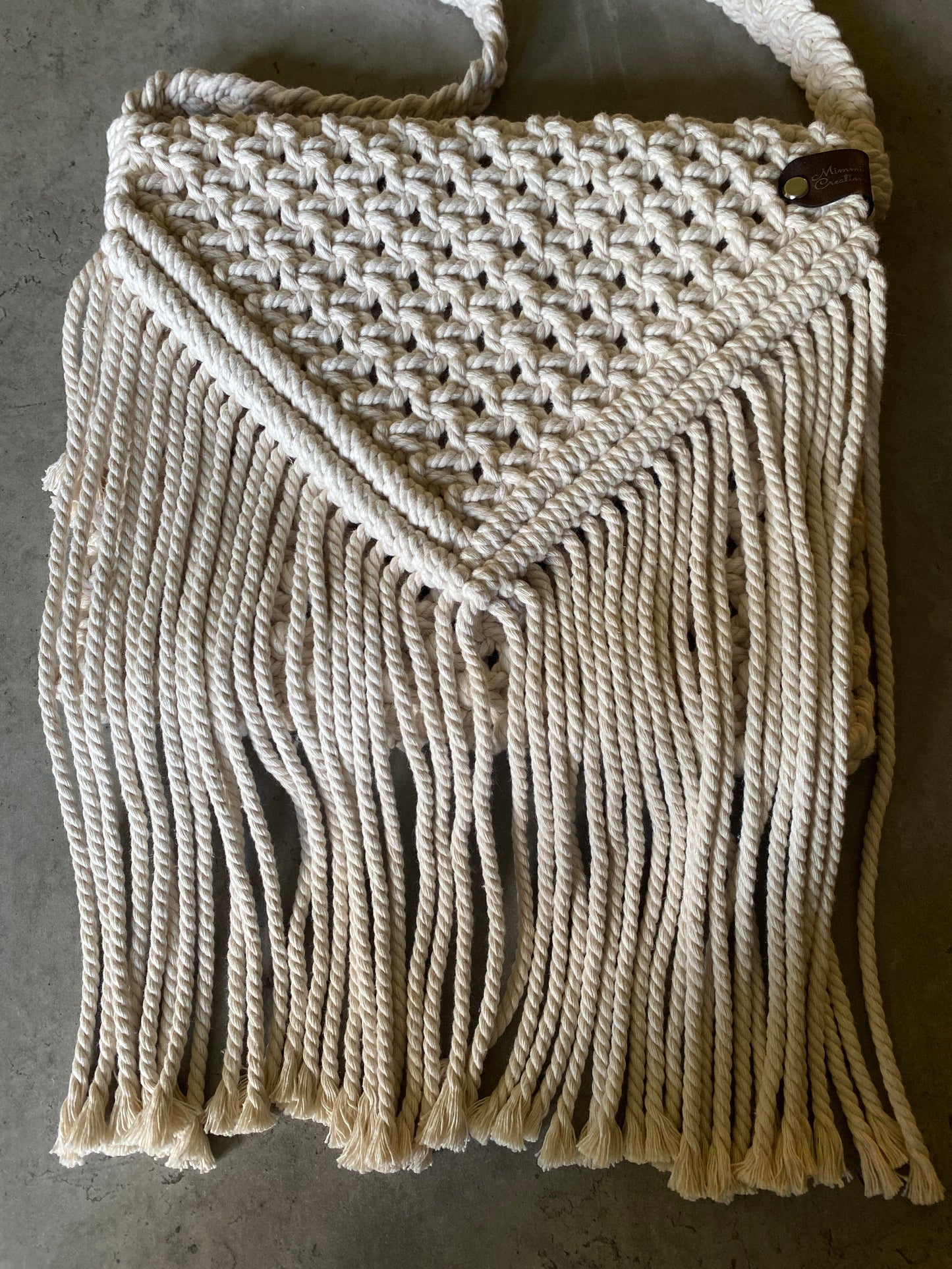 White Macramé Bag