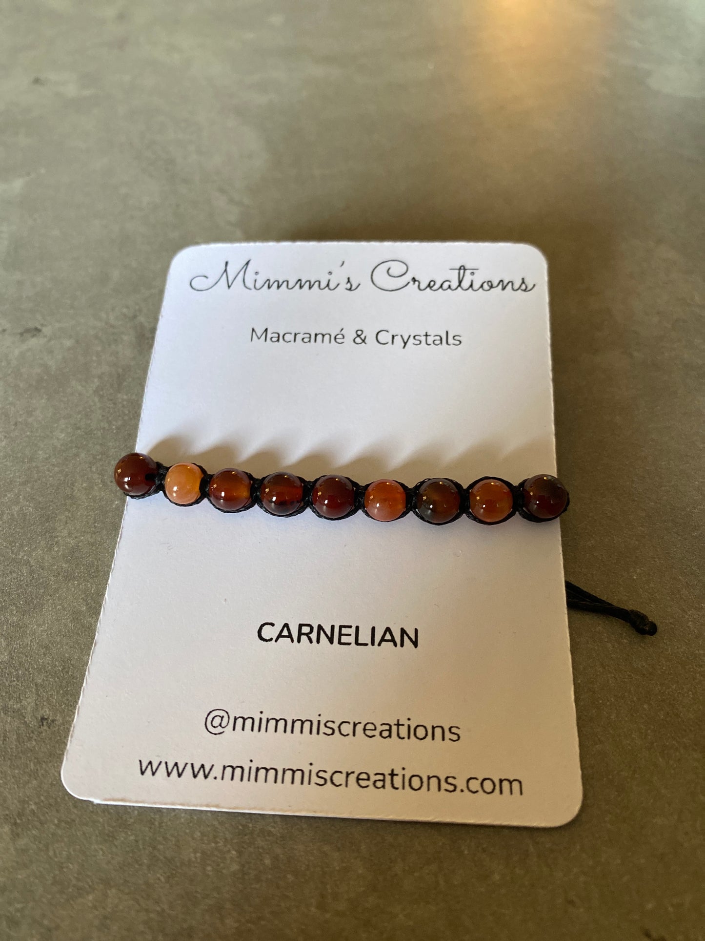 Adjustable Carnelian Bracelet