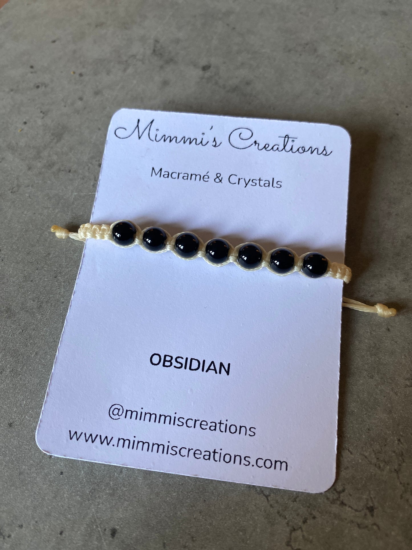 Adjustable Obsidian Bracelet