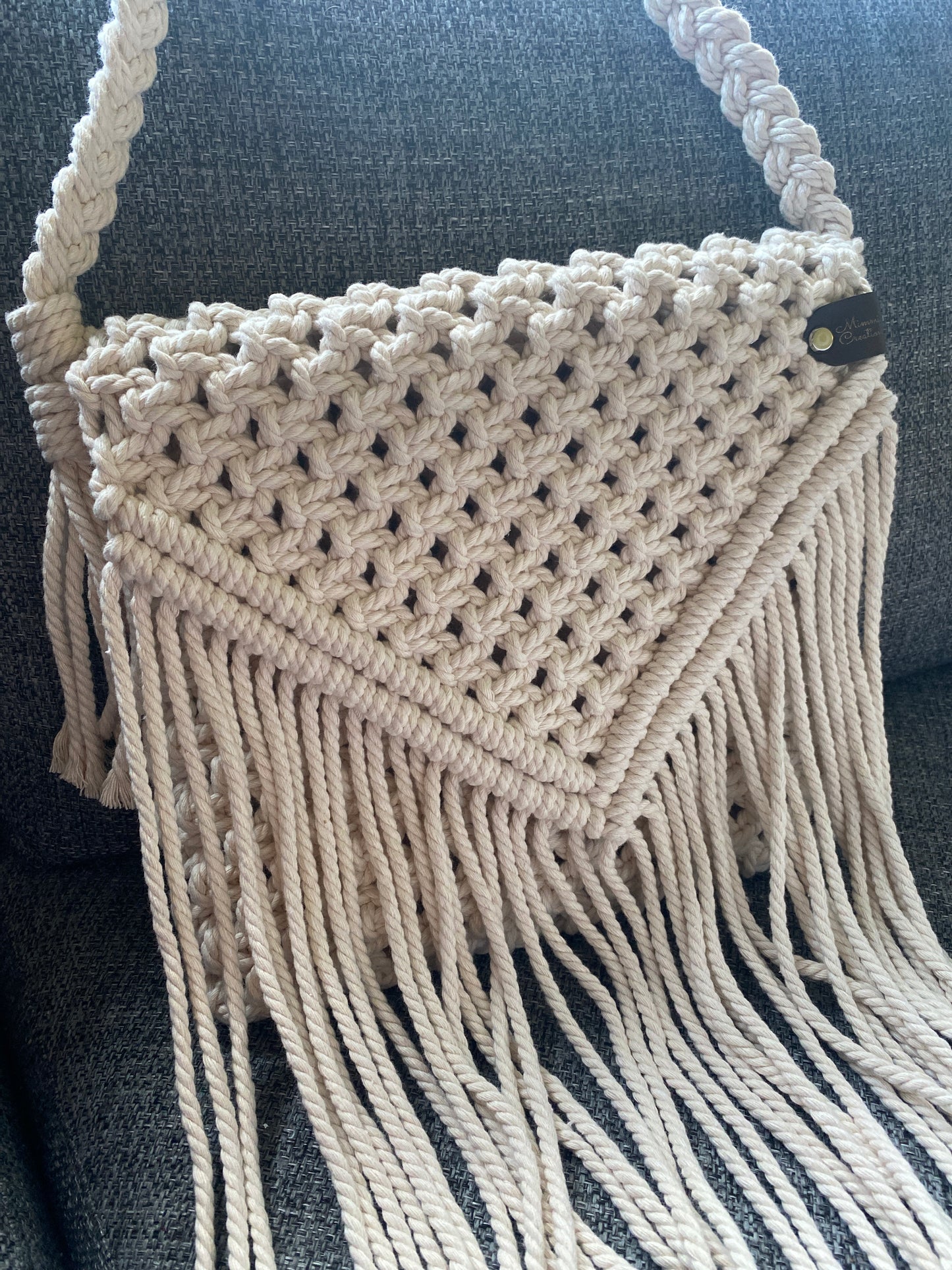 White Macramé Bag