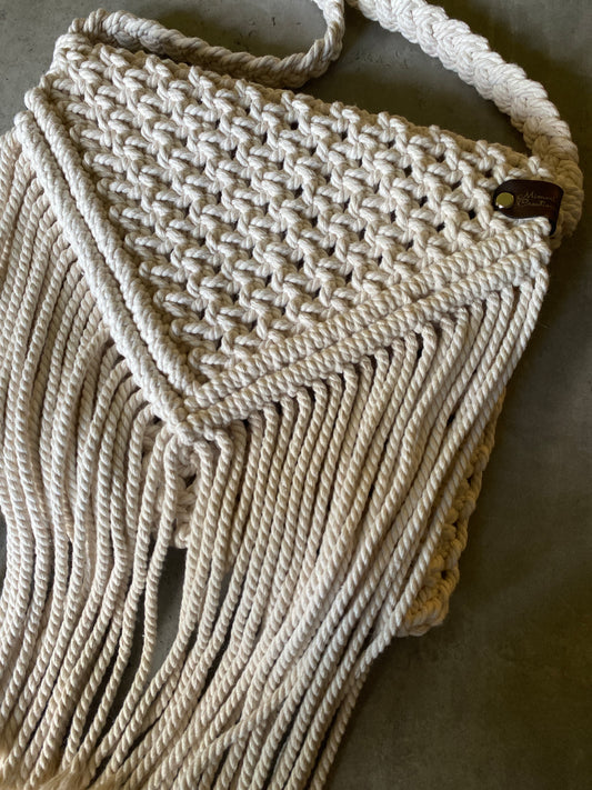 White Macramé Bag